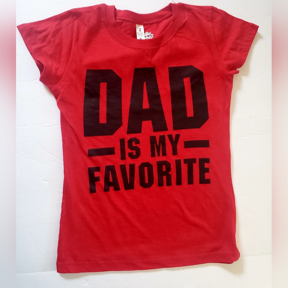 Fifth SUN Red Kids Shirt with 'Dad is My Favorite' Print!!